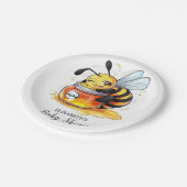 Pastel Enchanted Bee Baby Shower Pappteller (Schrägansicht)
