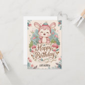 Pastel Enchanted Bunny Digital Geburtstag Karte (Vorderseite/Rückseite Beispiel)
