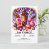Pastel Enchanted Candyland Digital Geburtstag Einladung (Stehend Vorderseite)