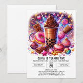 Pastel Enchanted Candyland Digital Geburtstag Einladung (Vorne/Hinten)