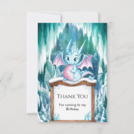 Pastel Enchanted Dragon Birthday Dankeskarte