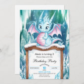 Pastel Enchanted Dragon Birthday Einladung (Vorne/Hinten)