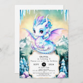 Pastel Enchanted Dragon Birthday Einladung (Vorne/Hinten)