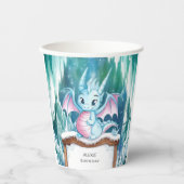 Pastel Enchanted Dragon Birthday Pappbecher (Vorderseite)