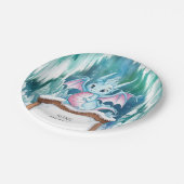 Pastel Enchanted Dragon Birthday Pappteller (Schrägansicht)