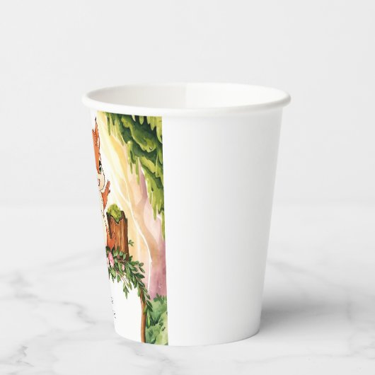 Pastel Enchanted Eichhörnchen Geburtstag Pappbecher (Links)