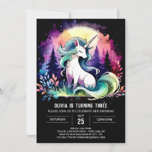 Pastel Enchanted Horse Birthday Einladung