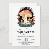 Pastel Enchanted Mushroom Baby Shower Einladung (Vorne/Hinten)