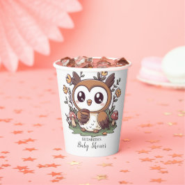 Pastel Enchanted Owl Baby Shower Pappbecher