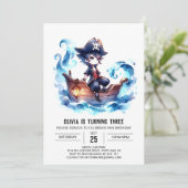 Pastel Enchanted Pirate Einladung (Stehend Vorderseite)