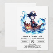 Pastel Enchanted Pirate Einladung (Vorne/Hinten)