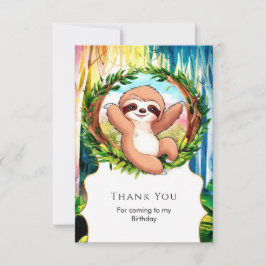 Pastel Enchanted Sloth Geburtstag Dankeskarte
