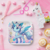 Pastel Enchanted Unicorn Kinderdusche Pappteller (Party)
