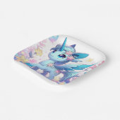 Pastel Enchanted Unicorn Kinderdusche Pappteller (Gewinkelt)