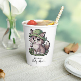 Pastel Enchanted Wolf Baby Shower Pappbecher