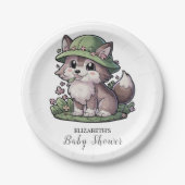 Pastel Enchanted Wolf Baby Shower Pappteller (Vorderseite)