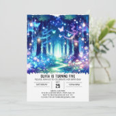 Pastel Enchanted Woodland Digital Geburtstag Einladung (Stehend Vorderseite)