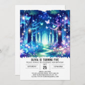 Pastel Enchanted Woodland Digital Geburtstag Einladung (Vorne/Hinten)