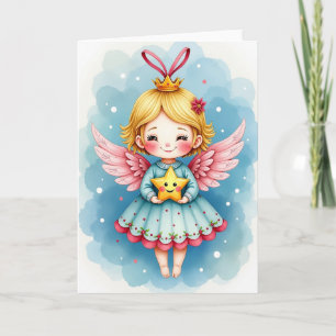 Pastel-Engel-Weihnachtskarte Karte