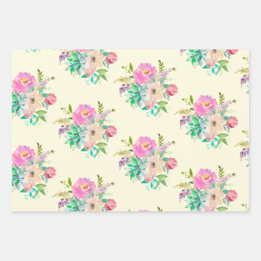 Pastel English Garden Brautparty Geschenkpapier Set (Vorderseite 3)