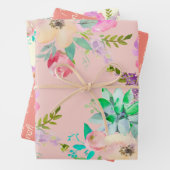 Pastel English Garden Brautparty Geschenkpapier Set (Beispiel)