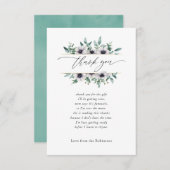 Pastel Eucalyptus Anemone Geometric Baby Dusche Dankeskarte (Vorne/Hinten)