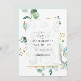 Pastel Eucalyptus Geometric Bridesmaids Luncheon Einladung