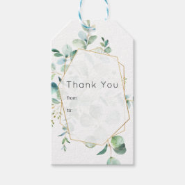 Pastel Eucalyptus Geometric Greenerity Wedding Geschenkanhänger