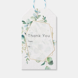 Pastel Eucalyptus Geometric Greenerity Wedding Geschenkanhänger