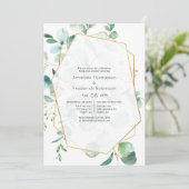 Pastel Eucalyptus Geometric Probe Abendessen Einladung (Stehend Vorderseite)