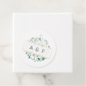 Pastel Eucalyptus Geometric Wedding Monogram Geschenkanhänger (Beispiel)