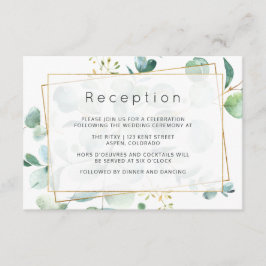Pastel Eucalyptus Geometric Wedding Reception Begleitkarte