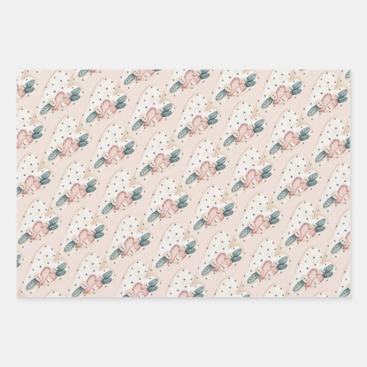 Pastel Extravagant Hearts Valentines Geschenkpapier Set (Vorderseite 2)