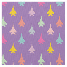 Pastel F-15 Eagle Fighter Jet Pattern auf Lila