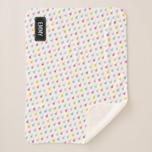 Pastel F-15E Strike Eagle Fighter Jet Custom Sherpadecke (Vorderseite)