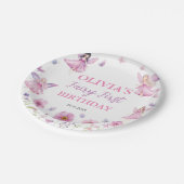Pastel Fairy Floral Magical Garden Birthday Pappteller (Schrägansicht)