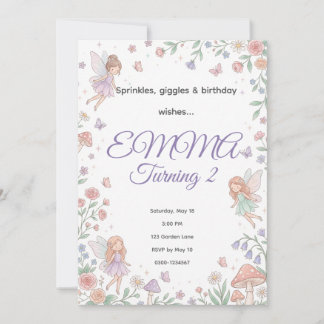 Pastel Fairy Garden Birthday Invitation | Editable Einladung