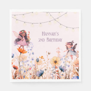Pastel Fairy Garden Magie Zweiter Geburtstag Serviette