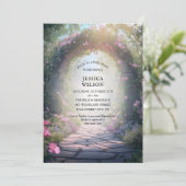 Pastel Fairy Tale verzauberte Forest Baby Shower Einladung (Stehend Vorderseite)