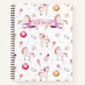 Pastel Fairytale Einhorn Muster Personalisierter N Notizblock (Vorderseite)