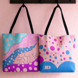 Pastel Faith Lettering Polka Dot Tasche
