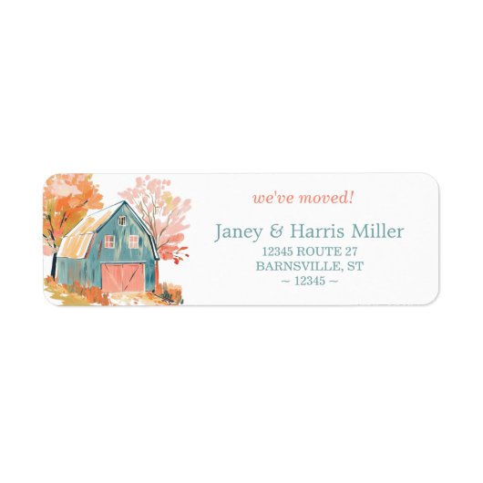 Pastel Fall Barn Return Address Labels (Vorne)