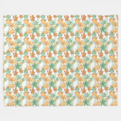 PASTEL FALL COLORED AUTUMN LEAVES FLEECEDECKE (Vorderseite (Horizontal))