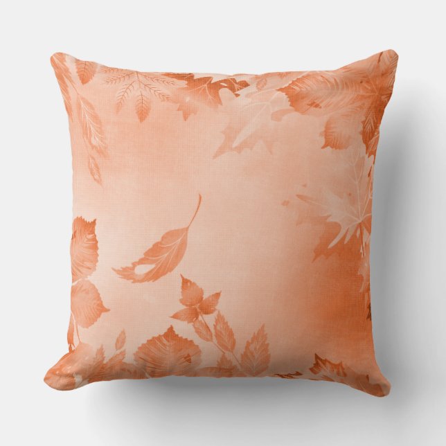 PASTEL FALL ORANGE BLÄTTER KISSEN (Vorderseite)