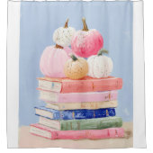 Pastel Fall Pumpkins auf Büchern Duschvorhang (Vorderseite)