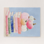 Pastel Fall Pumpkins on Books Wall Art Puzzle (Horizontal)