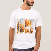 PASTEL FALL THEMA AUTUMN BRUSHSTROKES T-Shirt (Vorderseite)