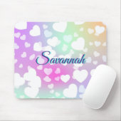 Pastel Fallende Herzen Personalisiert Mousepad (Mit Mouse)