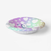 Pastel Fallende Herzen Personalisiert Pappteller (Gewinkelt)