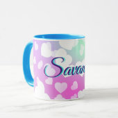 Pastel Fallende Herzen Personalisiert Tasse (Vorderseite Links)